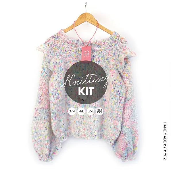Knitting Kit – MYPZ top-down ruffle confetti sweater No6 (ENG-NL)
