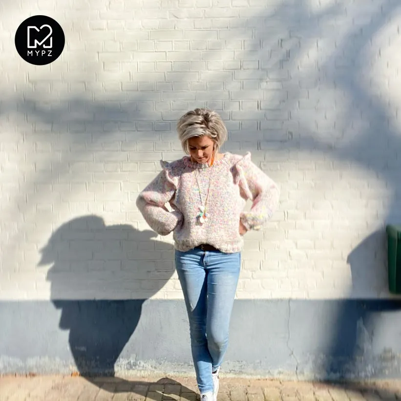 Knitting Kit – MYPZ top-down ruffle confetti sweater No6 (ENG-NL)