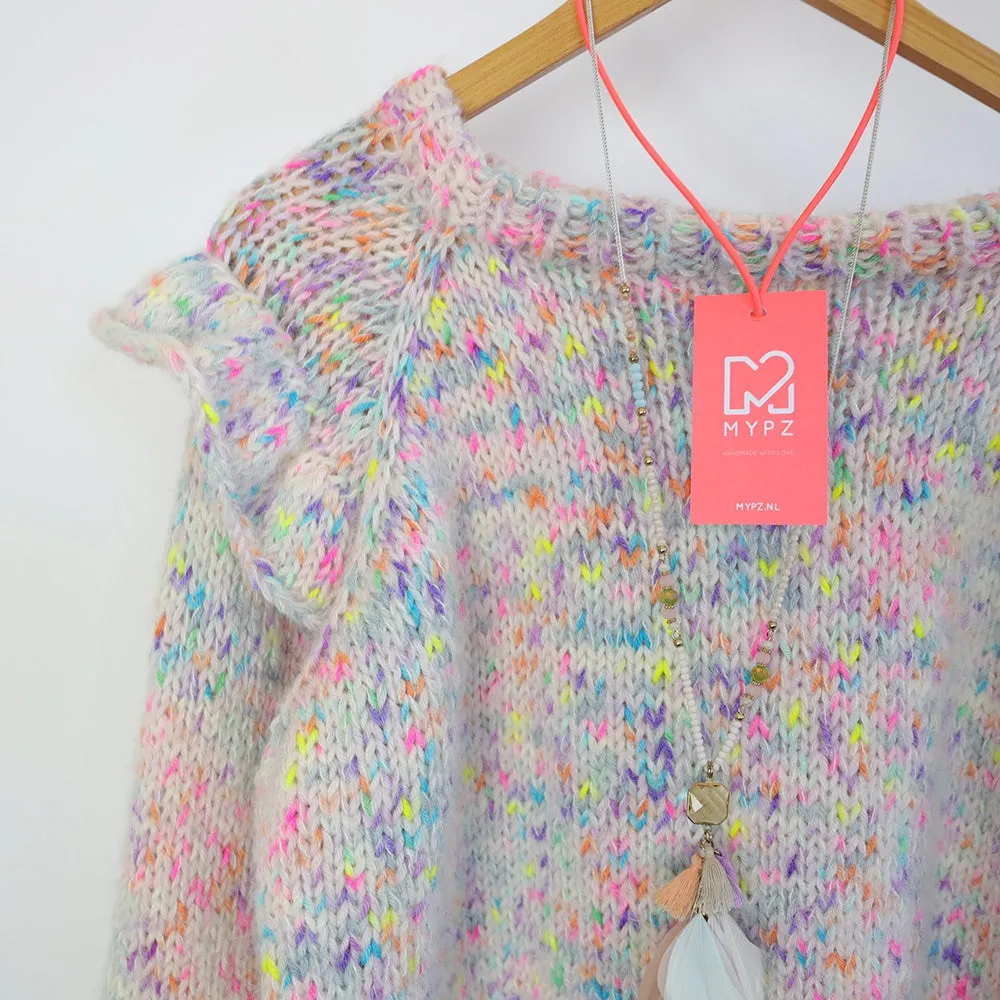 Knitting Kit – MYPZ top-down ruffle confetti sweater No6 (ENG-NL)