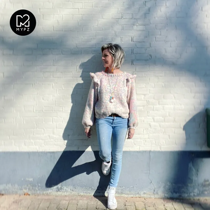 Knitting Kit – MYPZ top-down ruffle confetti sweater No6 (ENG-NL)