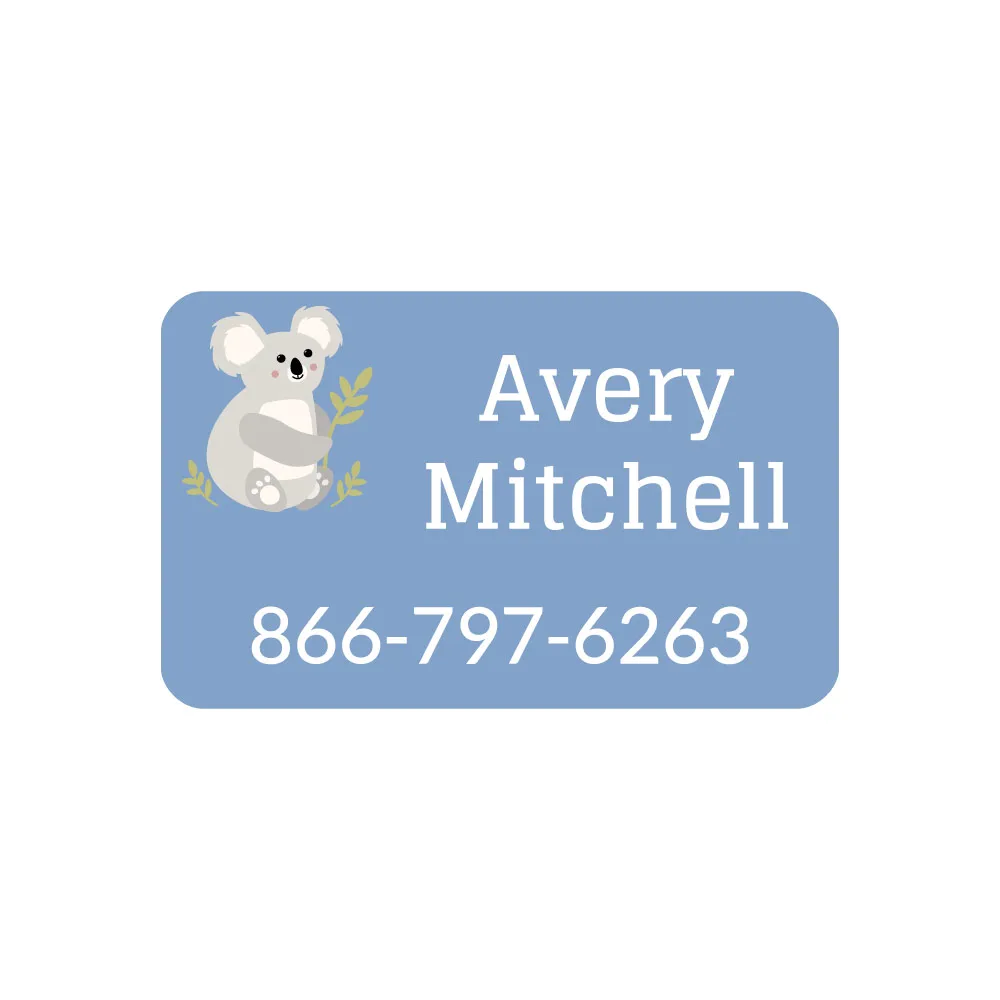 Koala Contact Clothing Labels
