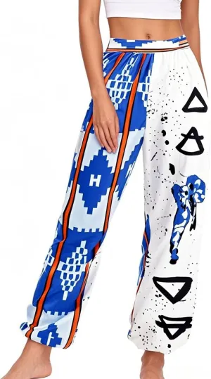 Liliam Women's Boho Floral Print Harem Pants High Waist Hippie Pants Trousers with Pockets