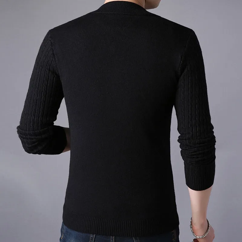 Liseaven Men's Sweater Male Jacket Solid Color Sweaters Knitwear Warm Sweatercoat Cardigans Men Clothing