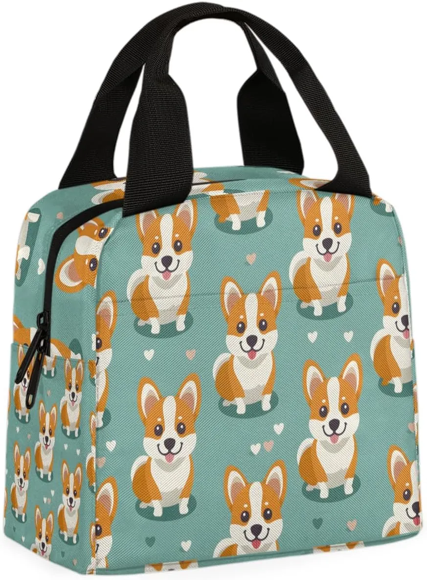 Little Dog Lunch Bag Dogs Kids Tote Lunch Bag Reusable Lunch Box Leakproof Cooler Bag