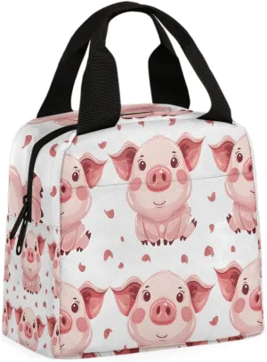 Little Pig Lunch Bag Cute Piggy Tote Lunch Bag Reusable Lunch Box Leakproof Cooler Bag