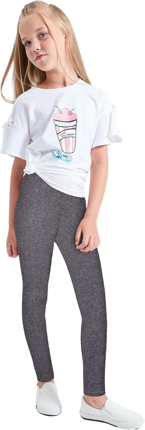 LUOUSE Cute Printed Stretch Leggings for Girls,Pants Trousers Ankle Length 4-13 Years