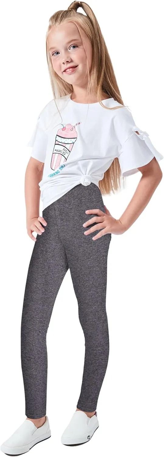 LUOUSE Cute Printed Stretch Leggings for Girls,Pants Trousers Ankle Length 4-13 Years
