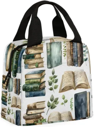 Magic Book Lunch Bag Vintage Book Tote Lunch Bag Reusable Lunch Box Leakproof Cooler Bag