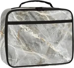 Marble Lines Square Lunch Bag Marble Square Tote Lunch Bag Reusable Lunch Box Leakproof Cooler Bag