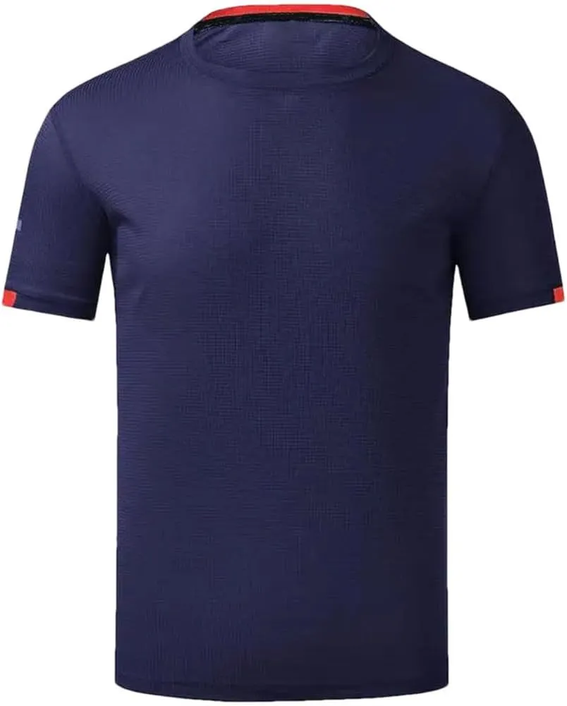 Men Quick Drying Round Neck T Shirt with Short Sleeves Breathable Fitness and Leisure Team Wear Running Shirt