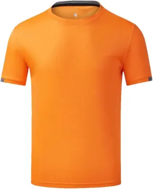Men Quick Drying Round Neck T Shirt with Short Sleeves Breathable Fitness and Leisure Team Wear Running Shirt