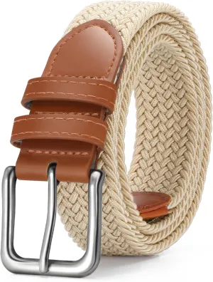 Men's Belt Braided Stretch Belt for Men Golf Pants Casual Shorts Jeans