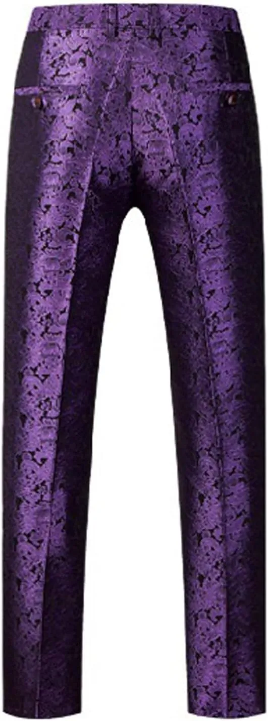 Men's Jacquard Suit Pants for Formal Wedding Christmas Trousers