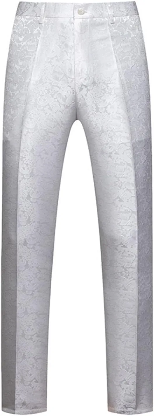 Men's Jacquard Suit Pants for Formal Wedding Christmas Trousers