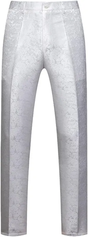 Men's Jacquard Suit Pants for Formal Wedding Christmas Trousers