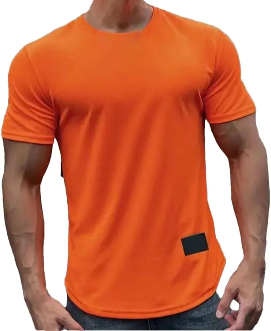 Mens Summer Short Sleeve Fitness T Shirt Running Sport Gym Muscle Workout Casual Top Clothing
