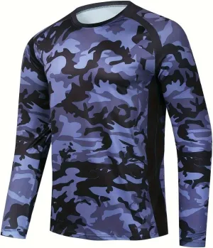 Men's Sunscreen Shirt UV-Resistant Fishing Shirt Rash-Resistant Quick Dry Moisture Absorption Long Sleeves