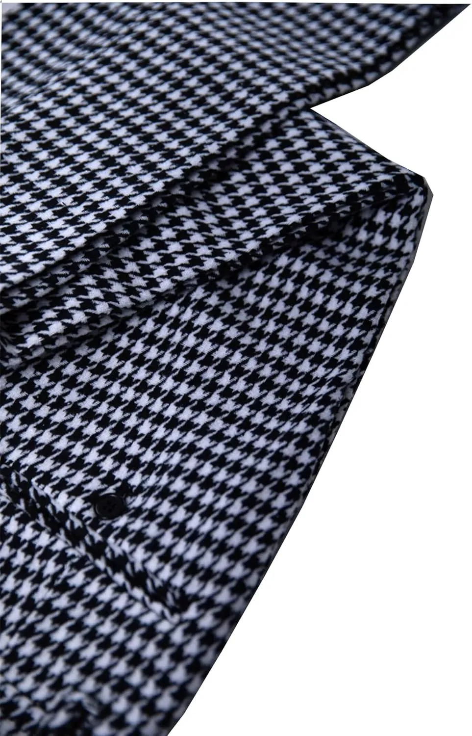 Mens Tweed Dress Pants Houndstooth Plaid Suit Trouser Regular Fit Stretch Wool Business Casual Pants Long for Men