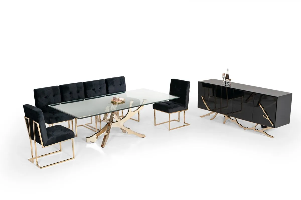 Modrest Legend Modern Glass & Gold Dining Table