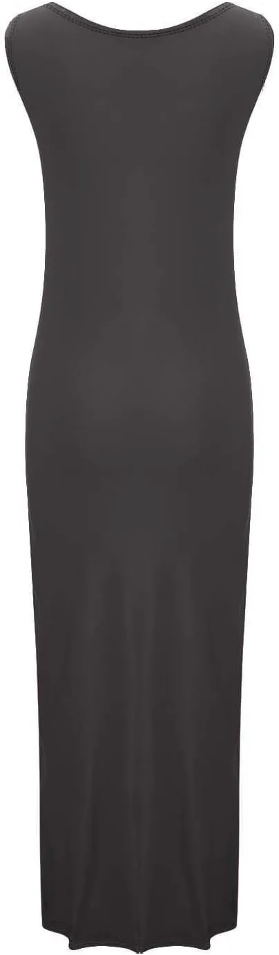NaRHbrg Women's Sleeveless Maxi Dress Summer Casual Bodycon Tank Dress Stretchy Slim Fit Long Dresses for Party Evening Beach