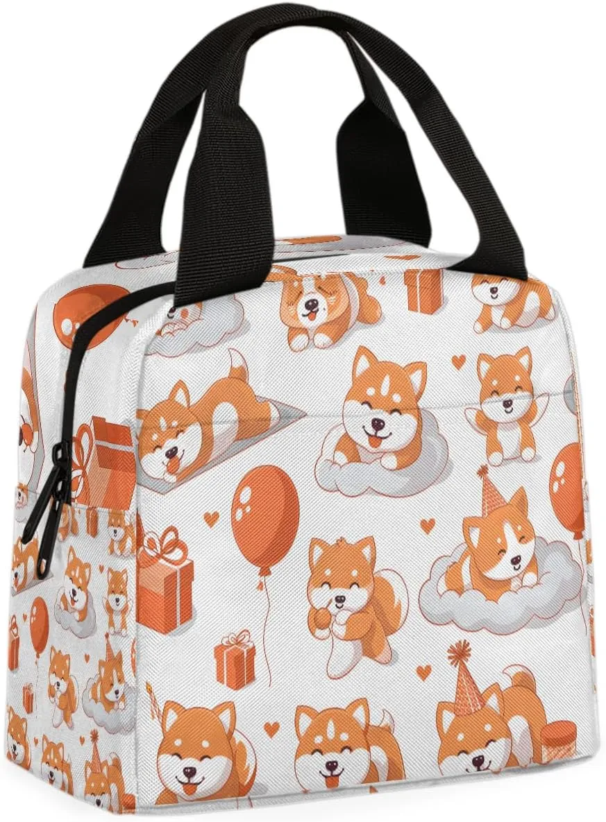 Naughty Dog Lunch Bag Dogs Kids Tote Lunch Bag Reusable Lunch Box Leakproof Cooler Bag