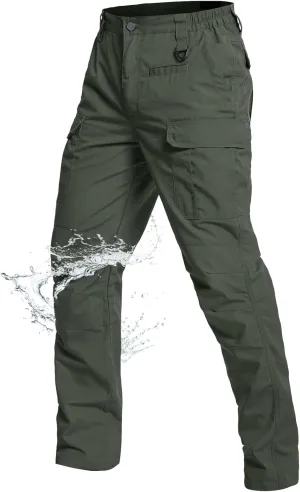 NAVEKULL Men's Outdoor Tactical Pants Lightweight Ripstop Military Hiking Work Cargo Pants with 9 Pockets