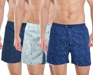 Navy Cream Blue Premium Printed Boxers