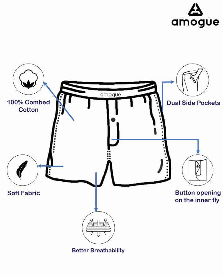 Navy Cream Blue Premium Printed Boxers