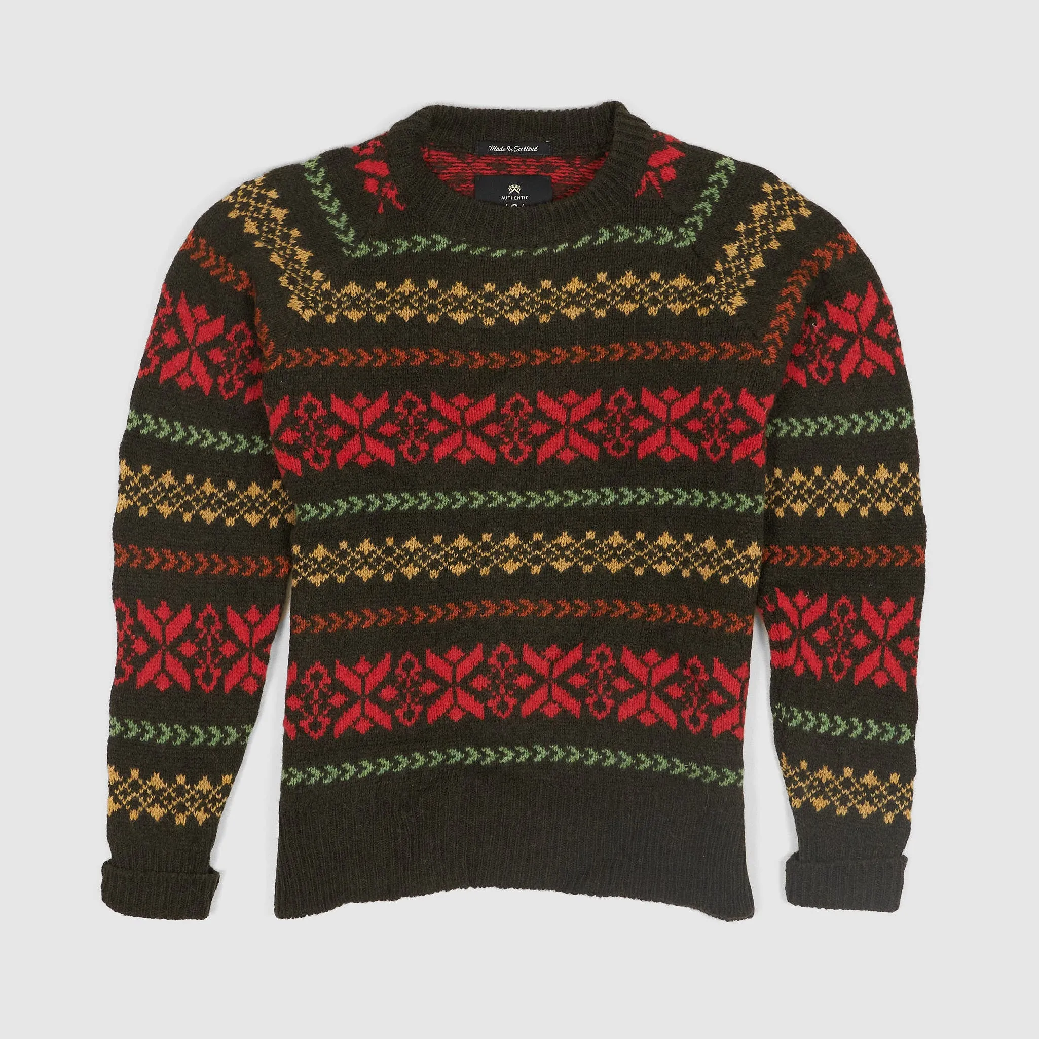 Nigel Cabourn Fair Isle Crew Neck Jumper
