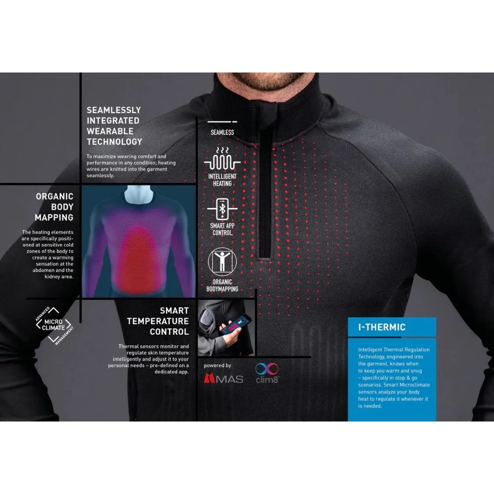 Odlo Mens Ski Heated Mid layer 1/2 Zip I-Thermic
