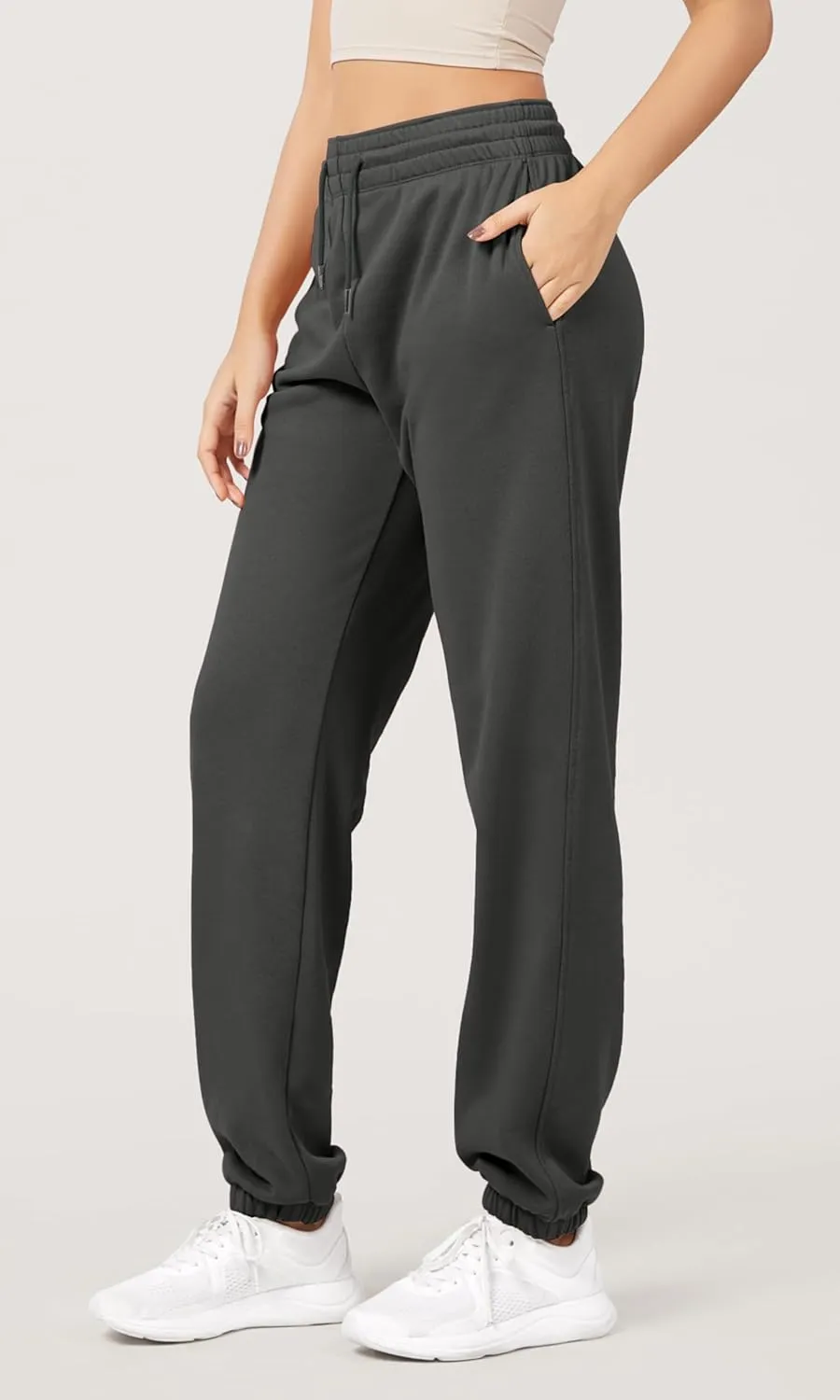 ODODOS Women's Sweatpants Cotton French Terry High Waist Drawstring Casual Lounge Pants with Pockets
