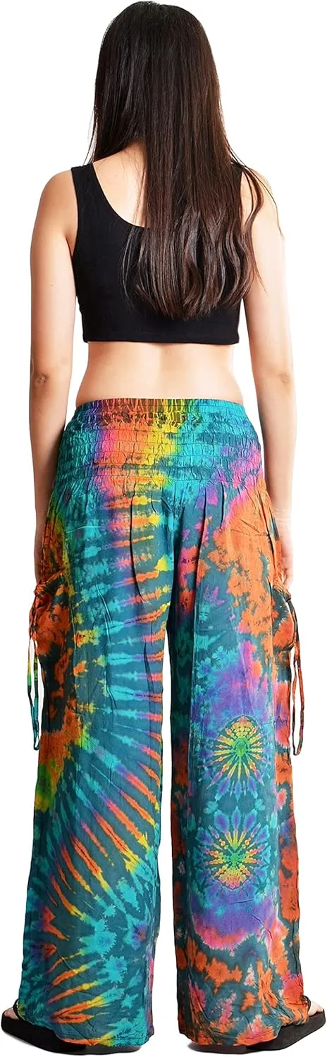 Orient Trail Women's Cold Dyed Wide Leg Palazzo Yoga Tie Dye Pants
