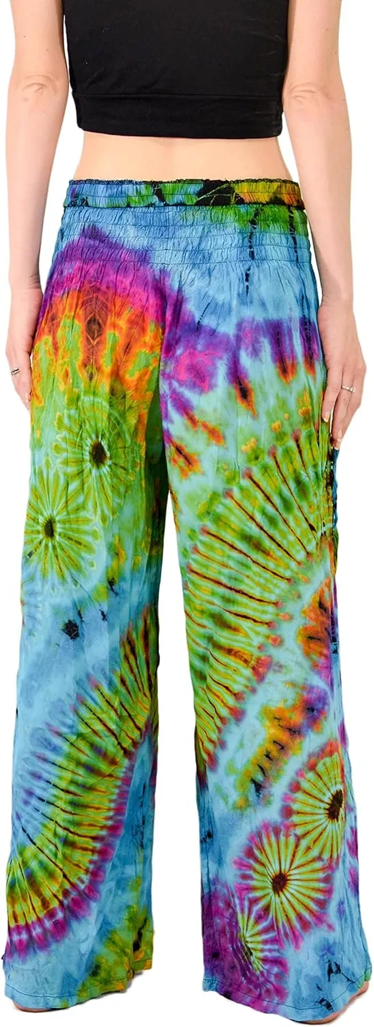 Orient Trail Women's Cold Dyed Wide Leg Palazzo Yoga Tie Dye Pants