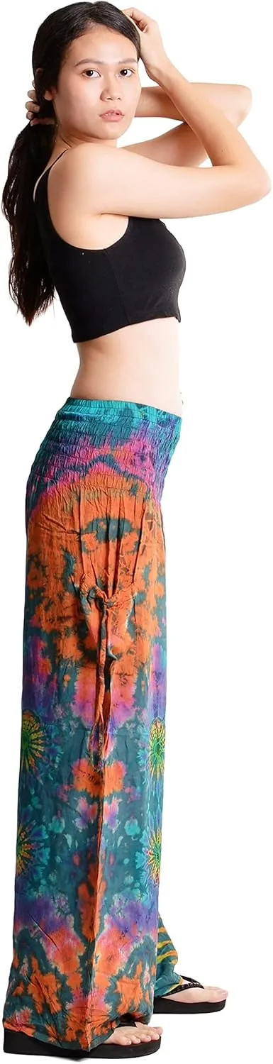 Orient Trail Women's Cold Dyed Wide Leg Palazzo Yoga Tie Dye Pants