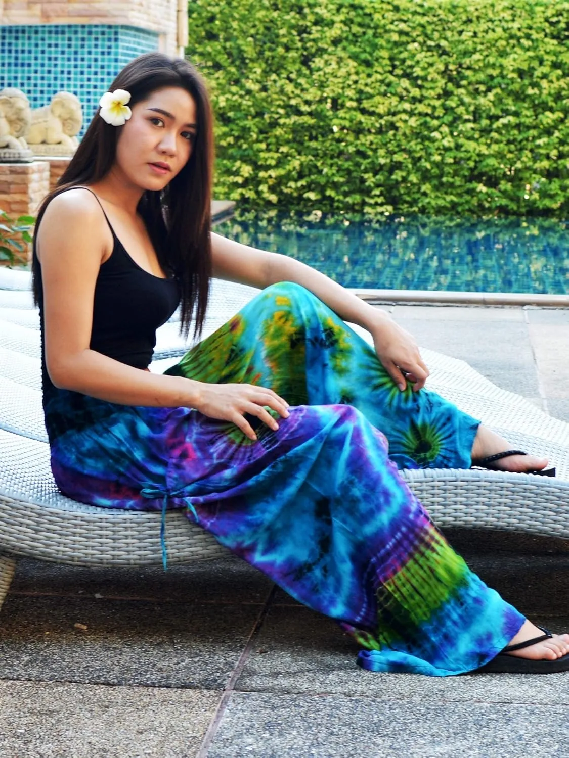Orient Trail Women's Cold Dyed Wide Leg Palazzo Yoga Tie Dye Pants