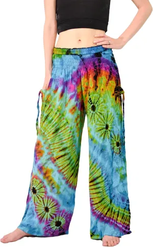 Orient Trail Women's Cold Dyed Wide Leg Palazzo Yoga Tie Dye Pants