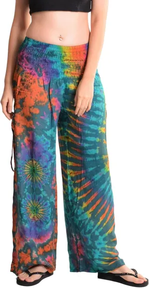 Orient Trail Women's Cold Dyed Wide Leg Palazzo Yoga Tie Dye Pants