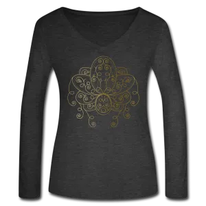 Ornate Lotus V-Neck Shirt