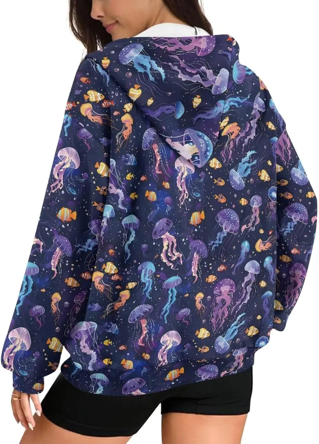 Oversized Hoodies Sweatshirts for Women Full-Zip Fall/Winter Fashion Outfits Casual Jacket with Pockets XS-4XL