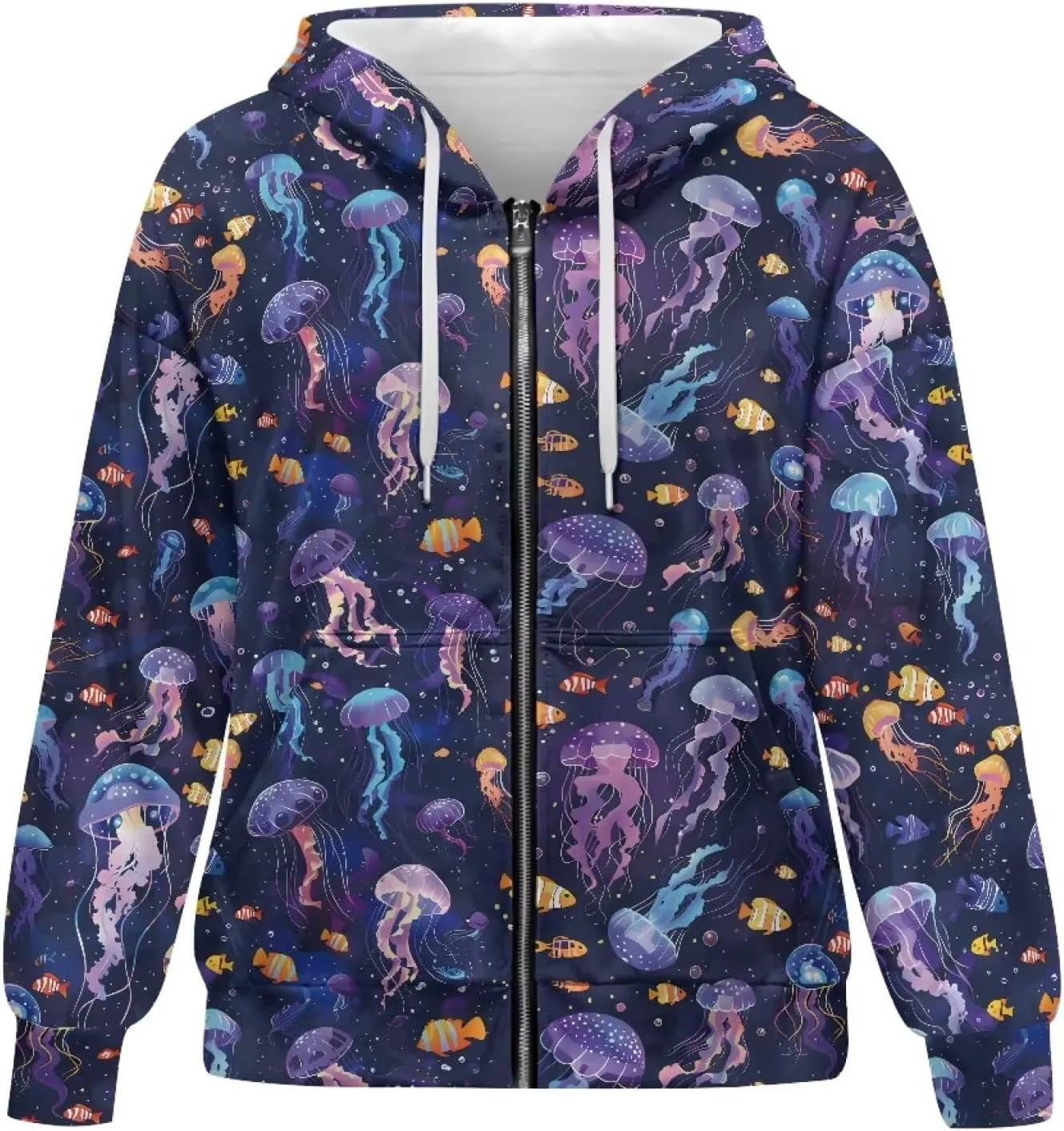 Oversized Hoodies Sweatshirts for Women Full-Zip Fall/Winter Fashion Outfits Casual Jacket with Pockets XS-4XL