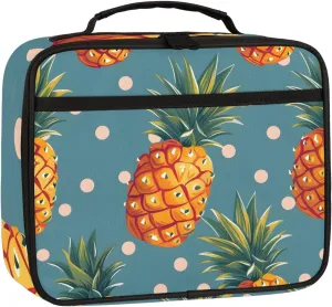 Pineapple Fruit Square Lunch Bag Pineapple Square Tote Lunch Bag Reusable Lunch Box Leakproof Cooler Bag