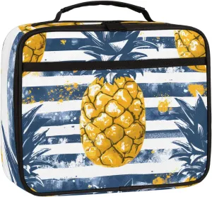 Pineapple Square Lunch Bag Summer Pineapple Square Tote Lunch Bag Reusable Lunch Box Leakproof Cooler Bag