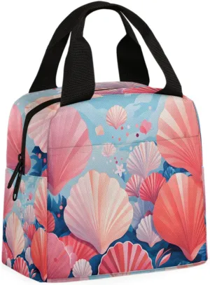Pink Shell Lunch Bag Cartoon Shells Tote Lunch Bag Reusable Lunch Box Leakproof Cooler Bag