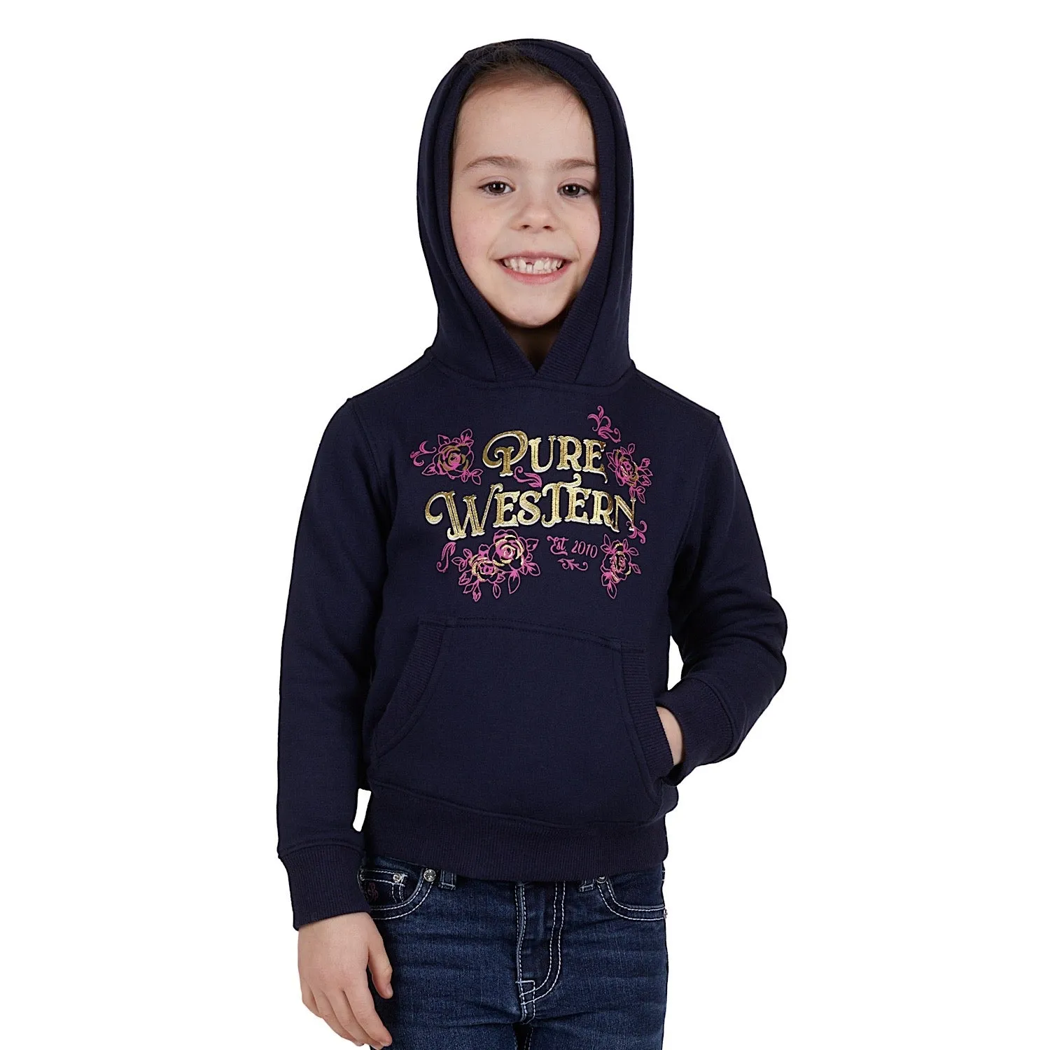 Pure Western Girls Brandy Pullover Hoodie Navy