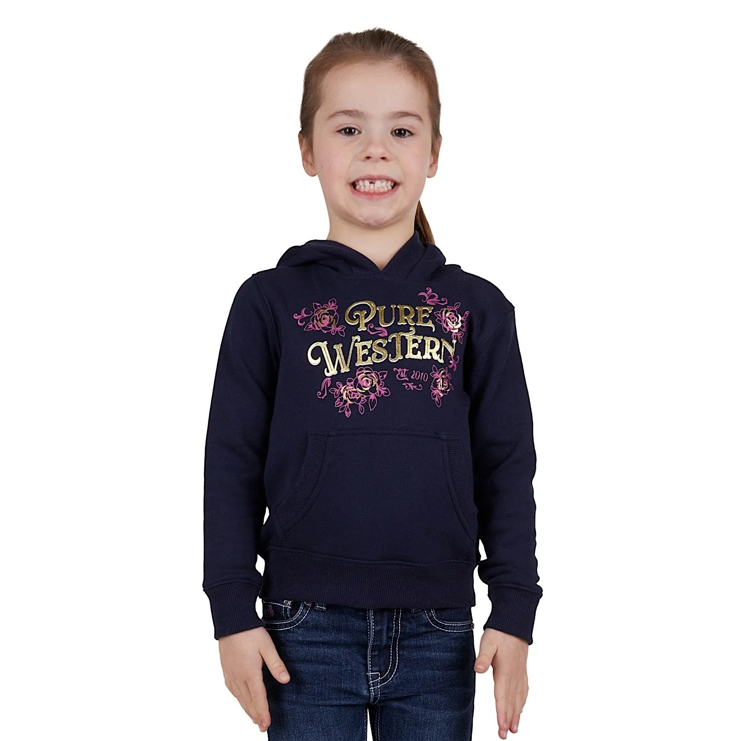 Pure Western Girls Brandy Pullover Hoodie Navy