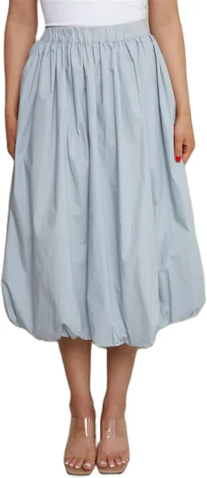 Raruxxin Women Y2k Bubble Maxi Skirt Elastic Low Waist Pleated Balloon Long Skirt Summer Ruffle Puffy Flowy Swing Midi Dress