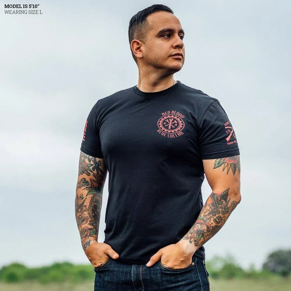 Red Blood Blue Collar® Pinup T-Shirt - Black
