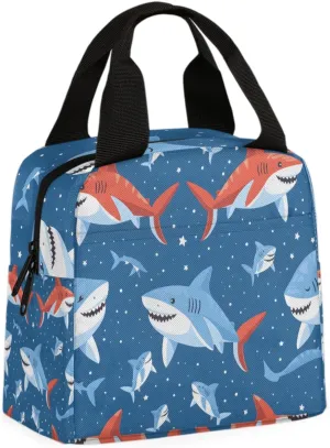 Red Shark Lunch Bag Animal Shark Tote Lunch Bag Reusable Lunch Box Leakproof Cooler Bag