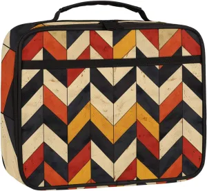 Retro Arrow Square Lunch Bag Colorful Arrows Square Tote Lunch Bag Reusable Lunch Box Leakproof Cooler Bag