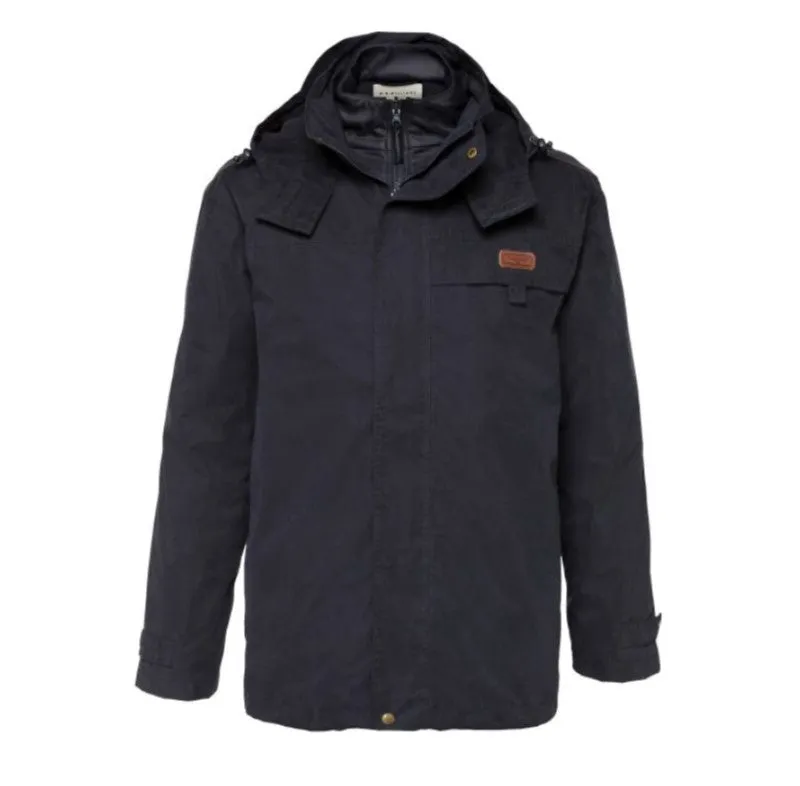 R.M.Williams Rockley 3 in 1 Mens Waterproof Jacket - Navy/Ironbark